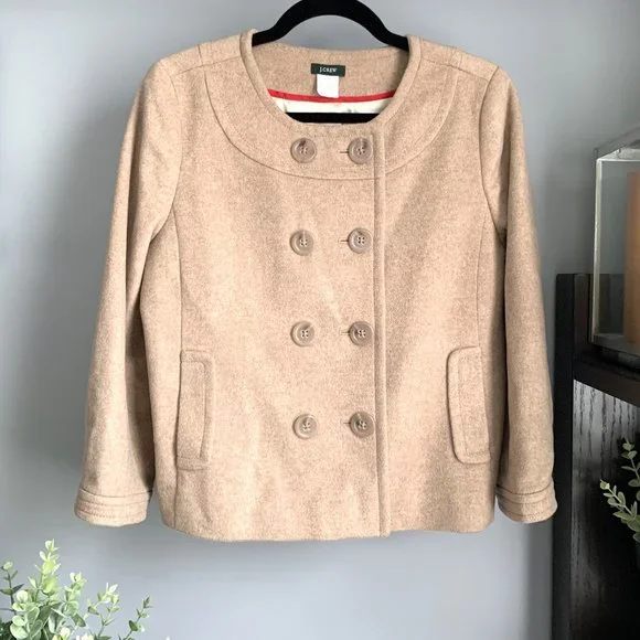 J. Crew Pippa Wool Blazer Peacoat (Beige) 10