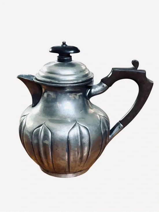 ANTIQUE➕1800’s Pewter Rococo Teapot
