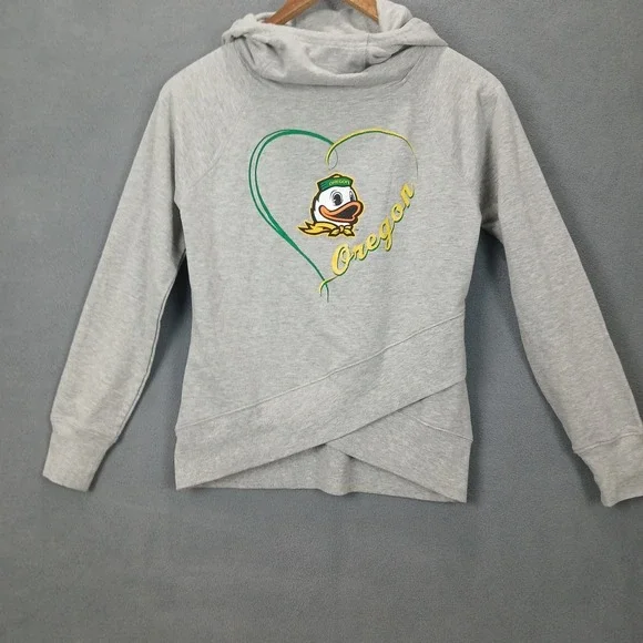 Oregon Ducks Hoodie Youth M(10/12) Gray Outerstuff Football NCAA Cotton Stretch‎