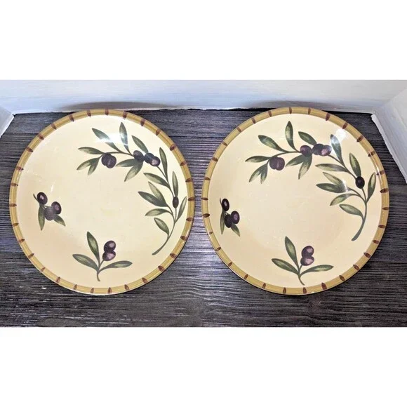 2 piece Williams Sonoma LIGURIA Olive 9 3/8