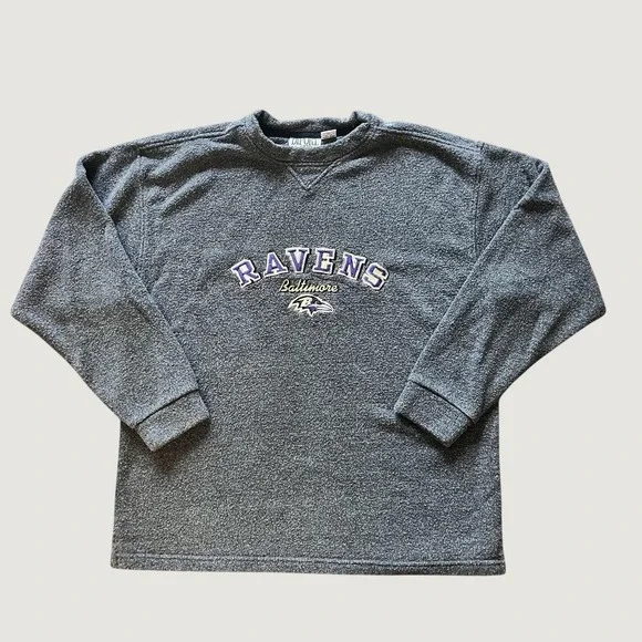 Baltimore Ravens Sweatshirt Mens XL Gray NFL Football Fleece Pullover Diport USA