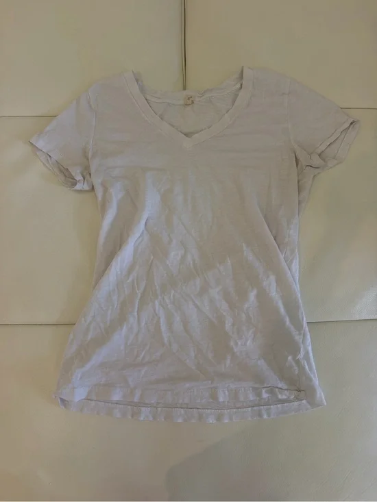 J. Crew Classic White V-Neck Short Sleeve Tee