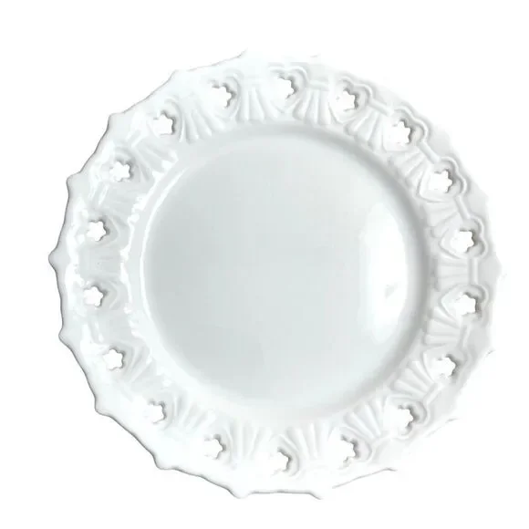Decorative Pierced Star In Heart Edge Plate 8.5” By Twos Company grannycore