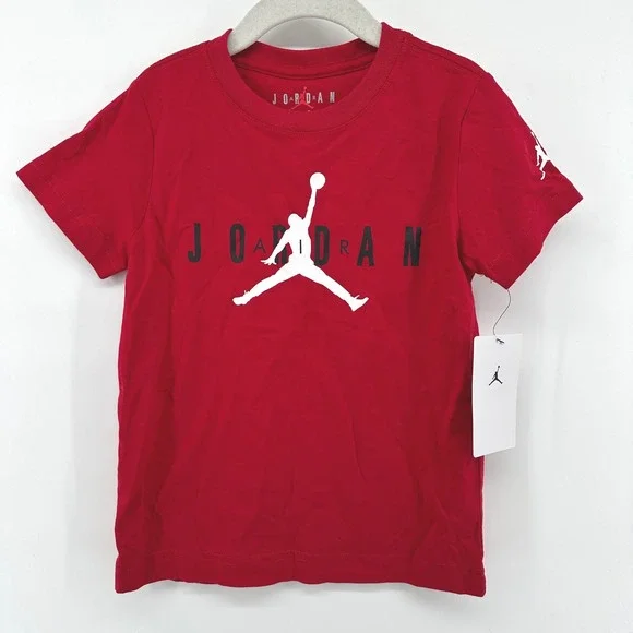 Jordan Boys Gym Red Jumpman Graphic T-Shirt 855175-R78 Size 5