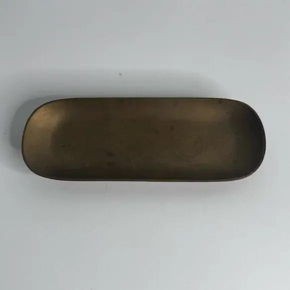 Vintage Brass Trinket Coin Tray “Longevity” Symbol Chinese