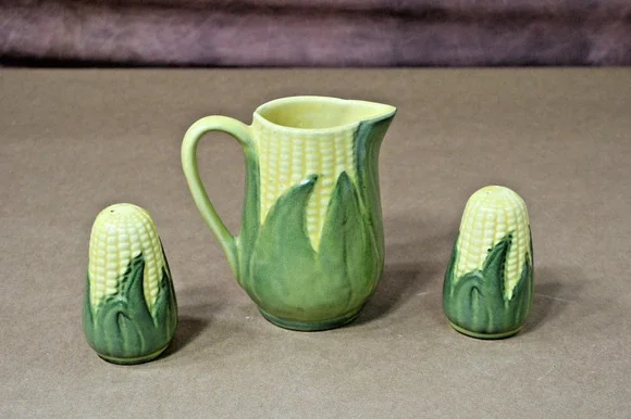 Vintage Shawnee Pottery Corn King Creamer, Salt and Pepper Funky Retro Nostalgic