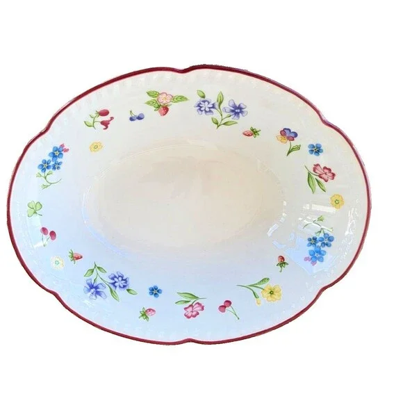 Johnson Brothers Fleurette Scalloped Rimmed Oval Platter 14