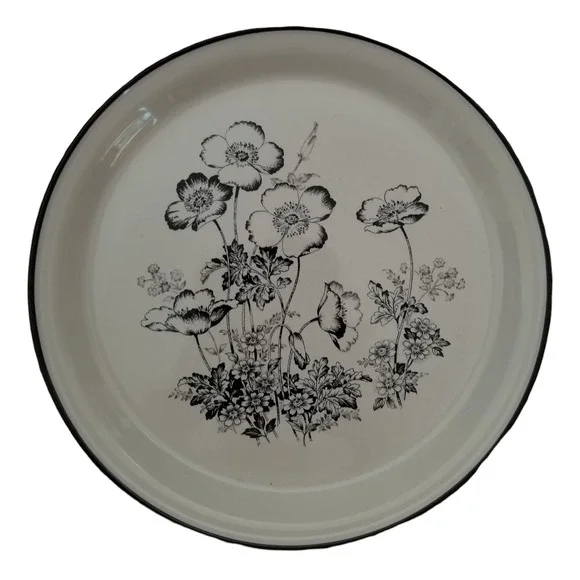 Royal Prestige Blackwood Genuine Stone Ware Floral Plate Japan 9810 Vintage