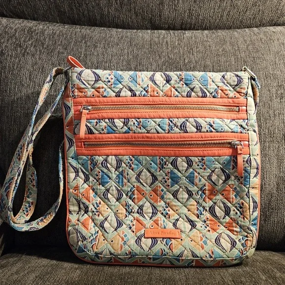 Vera Bradley Iconic Triple‎ Zip Hipster Go Fish