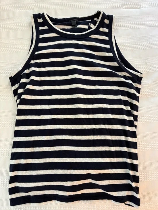 Jcrew Striped Navy and White Sleeveless Tank Top