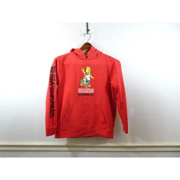 Vans x Haribo Kids Hoodie Red Goldbear Skateboard Sweatshirt XL 2023 Collab