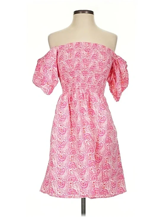 J. Crew Pink Smocked Summer Dress