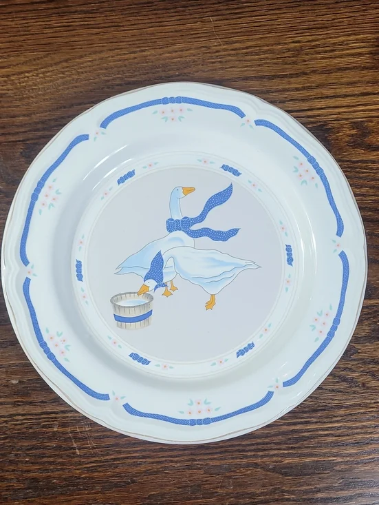 Vintage Newcor Countryside Stoneware Goose Salad Plate 1987 Cottagecore