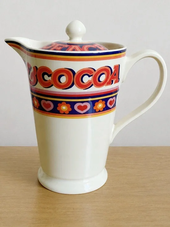 Emma Bridgewater Peace Love Cocoa Pitcher Jug Lid England Rare Discontinued
