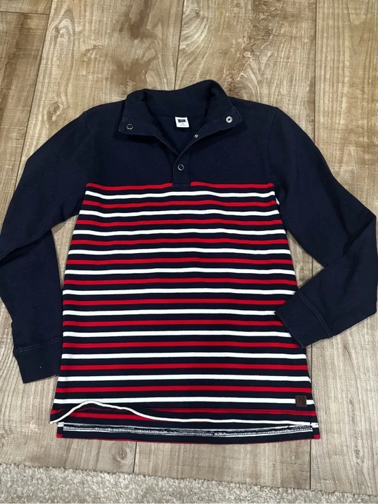 Janie and Jack Navy Knit Snap-Front Top