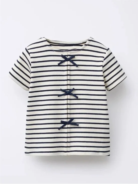 ZARA Kids Striped Short Sleeve Top