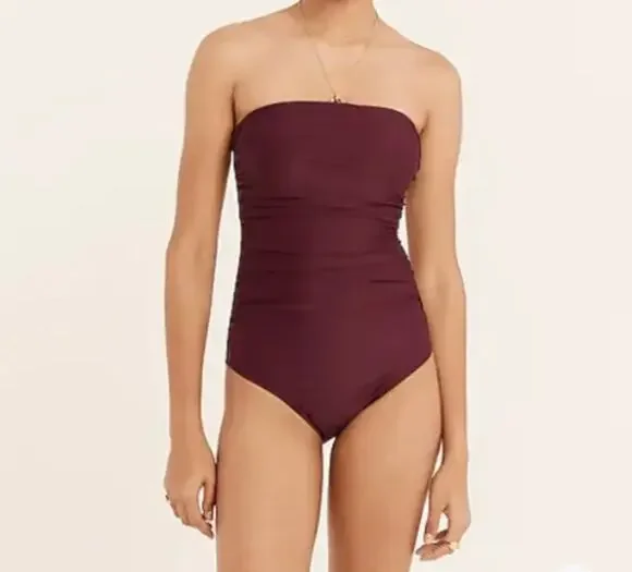 J. Crew Ruched bandeau one-piece swimsuit