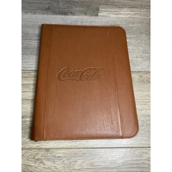 Coca-Cola Portfolio Organizer Unisex OS Tan Good Faux Leather Zip Tech Case