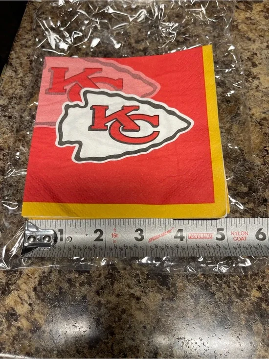 Kansas City Chiefs Red Logo Paper Napkins - 16 pieces 5”x5”