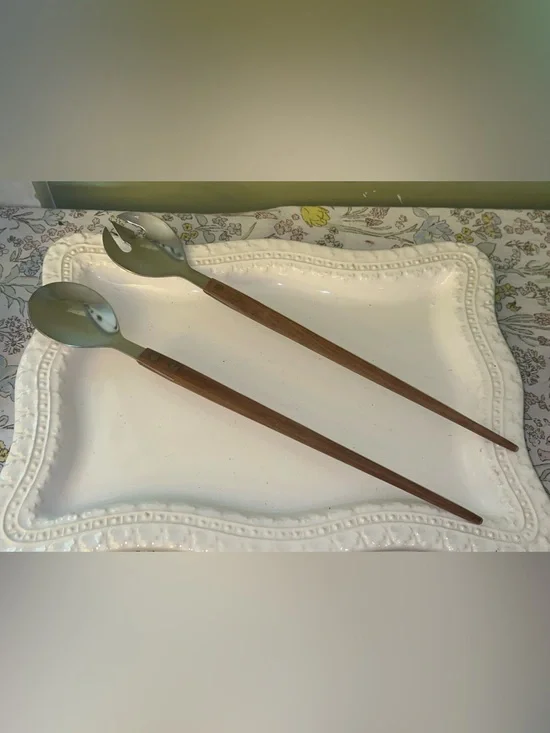 Mid Century Danish salad server set