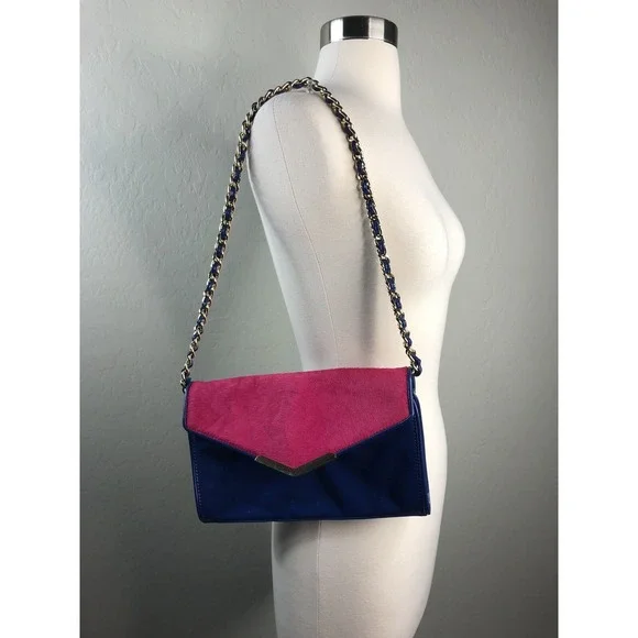 Gianni Bini Clutch Shoulder Envelope Bag Blue Pink‎
