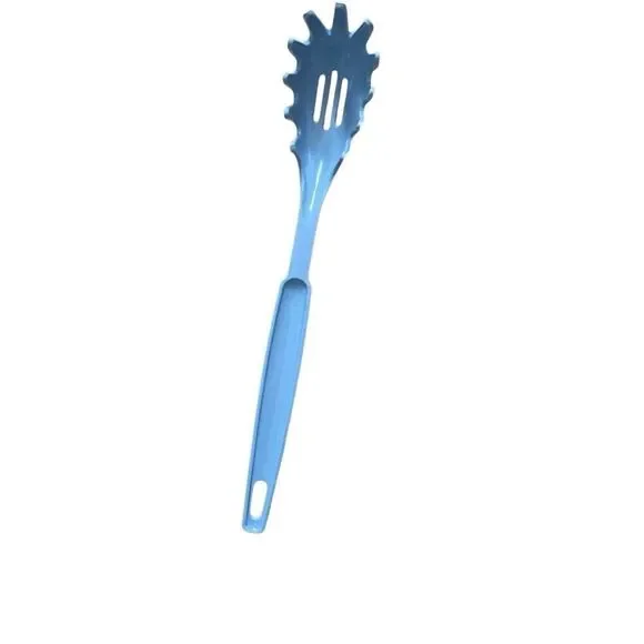 Vintage Ekco Nylon Utensil Slotted Spaghetti Spoon Fork Robins Egg Blue vtg htf