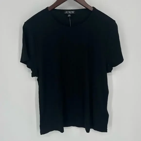 NWT J. Crew Fine Rib Short-sleeve T-shirt Black Size XXL  Classic Minimalist