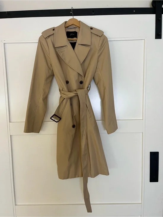 J. Crew Tan Double-Breasted Trench Coat with Belt Size 6