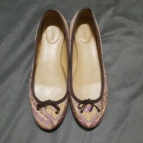Multicolored Satin Paisley Kiki Ballet Flats Size 7