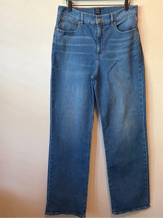 J. Crew Women's Size 30 Tall Wide-Leg Jeans in Medium Blue Wash