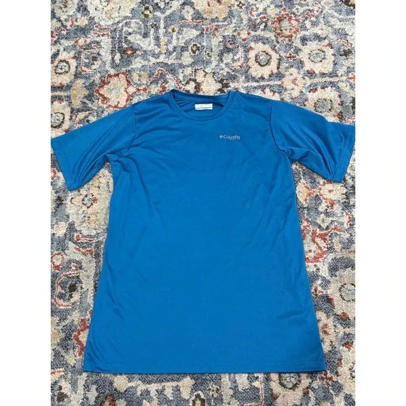 Columbia T-Shirt Boys XL 18/20 Blue PFG Performance Short Sleeve EUC
