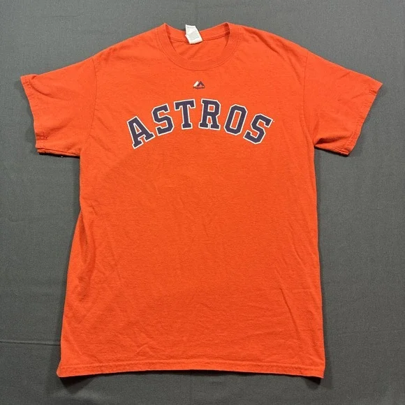 Majestic Houston Astros Justin Verlander #35 T-Shirt Men's Medium Orange MLB