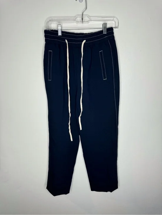 J.Crew Navy Pull-On Crop Pants Women’s Size Small Stretch Drawstring Casual