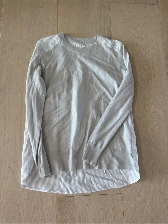 J. Crew Light Gray Layered-Look Sweater Top