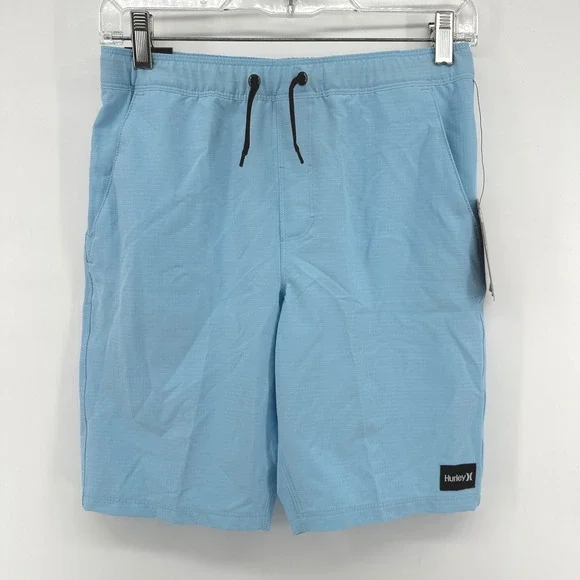 Hurley Phantom Boys Blue Hybrid Shorts 4-Way Stretch Quick Dry Size M 10-12 NWT
