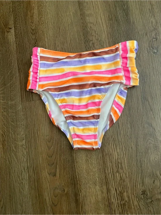 Wonder Nation High Waist Swim Bottoms Girls Size 7/8 M Multicolor Striped NWOT