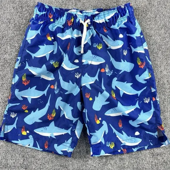 Place Sport Shorts Boys XL 14 Blue Shark Swim Trunks Board