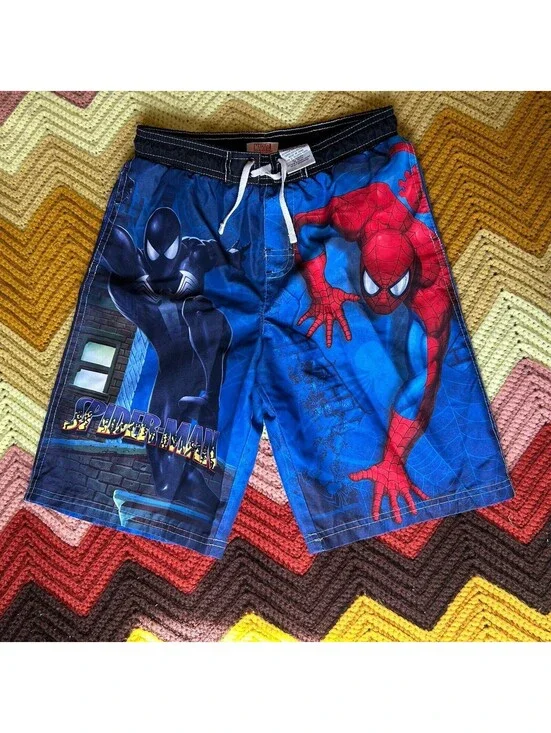 Rare 2010 boys size 6 spider-man swim trunks bathing suit y2k vintage Spiderman