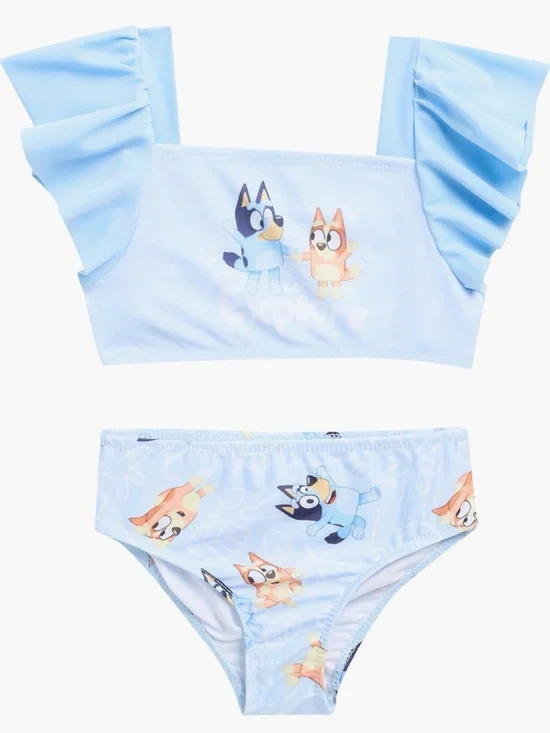 Bluey Two-Piece Ruffle Strap Swim Set (2T)