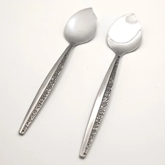 Coventry Bouquet Stainless Japan Floral Jelly Jam Spoons Set of 2 Vintage 6