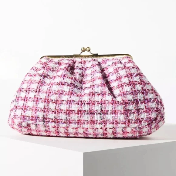 Anthropologie Audrey‎ Clutch Versatile With Removable Metal Strap