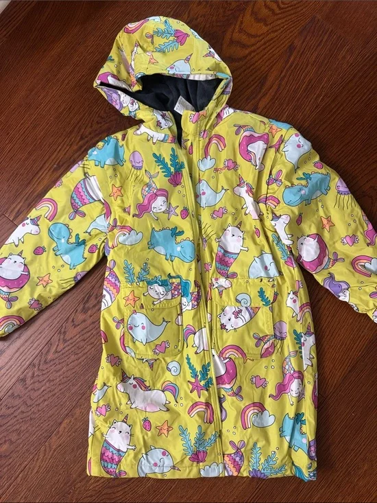 Sporti Girls' Unicorn & Narwhal Print Hooded swim parka