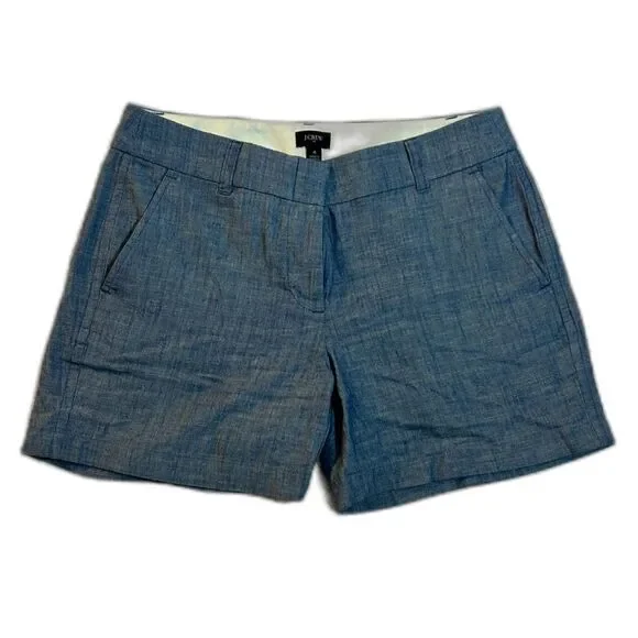 Old Money Preppy J.Crew Re-Imagined Chambray Blue Chino Shorts
