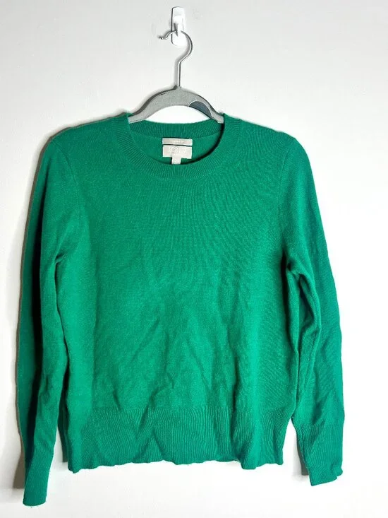 J. Crew 100% Cashmere Classic-Fit Crewneck Sweater Preppy Career Minimalist Sz S