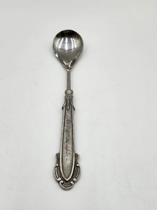 Vintage Silver Tone  Ornate Serving Spoon  Dining