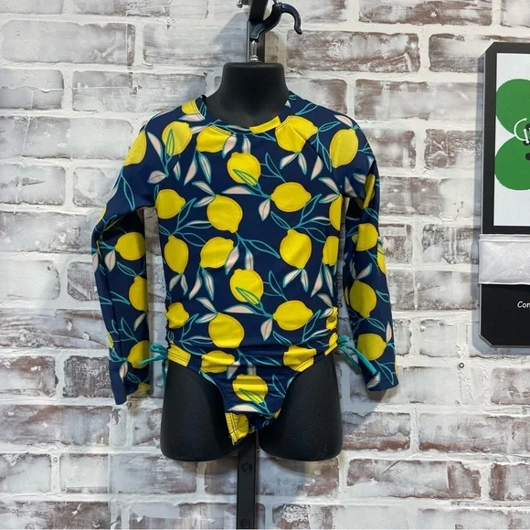 Cat & Jack Blue and Yellow Fruit Print Bodysuit