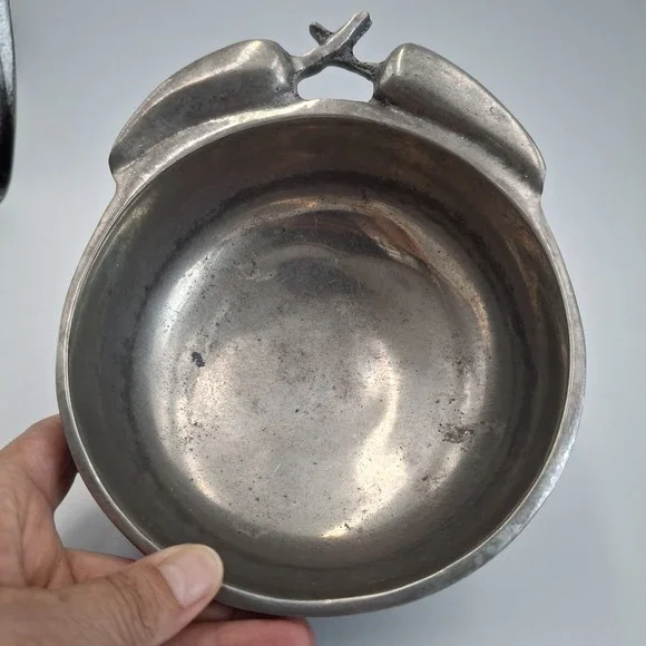 Vintage Mexican Pewter Chili Pepper Handle Bowl Poma-Uar Mexico Silver‎ Tone 6