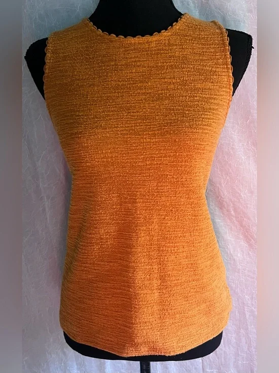 J. Crew Sleeveless Textured Tank - Orange/yellow