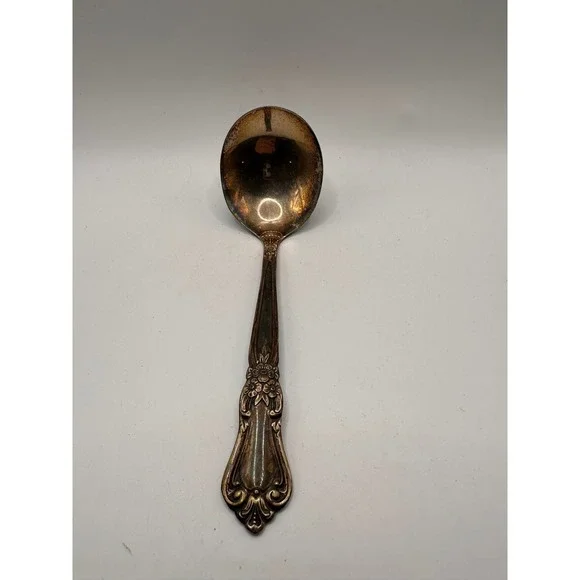 Wm A Rogers Oneida Ltd Silverplate Gravy Ladle Capri Floral Pattern 6 Inch
