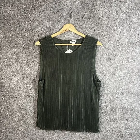 J.Crew Women’s Large Green Sleeveless Ribbed Scoop Neck Lined Knit Tank Top